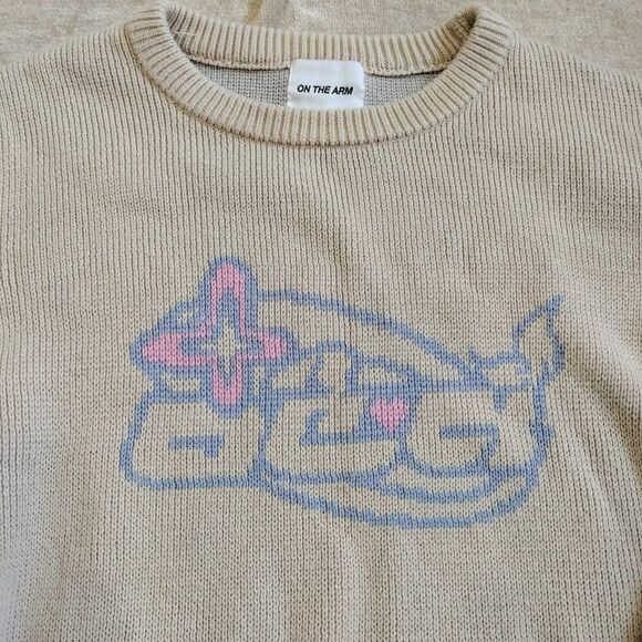 On The Arm Apricot Peach Color Kyoto Heavy Knit Sweater Size Medium - Picture 4 of 8